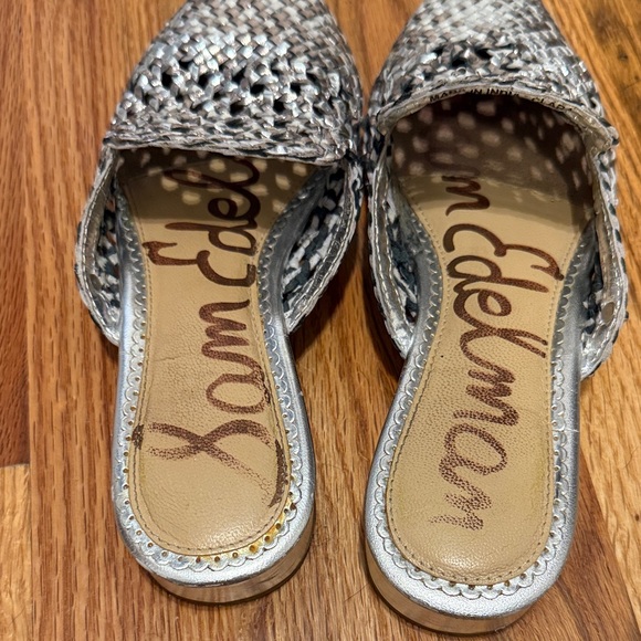 Sam Edelman Silver Textured Mules - Picture 6 of 6
